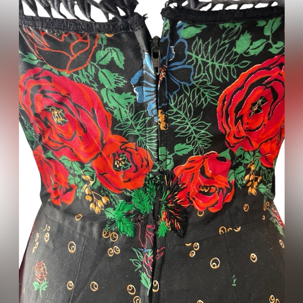 Victor Costa garden floral sun true 80’s reworked vintage prairie style dress-8 - Picture 9 of 13